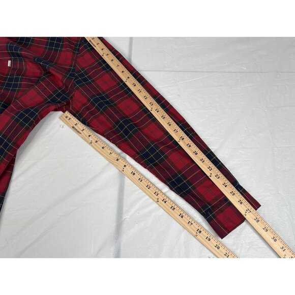Barbour Wetheram Shirt Mens 2XL Red Blue Plaid Button Down Cotton Tailored Fit - Picture 13 of 13